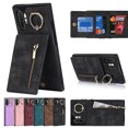 thumbnail image 1 of Fun-Casery Phone Case for Samsung Galaxy Note 10 Plus Flip Wallet Cover with Zipper RFID Card Holder Ring Kickstand Shockproof PU Leather Cell Samsung Galaxy Note 10 Plus,Black, 1 of 7