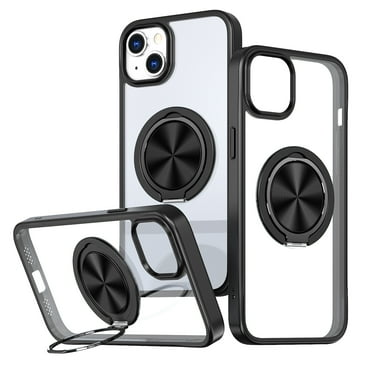 Fun-Casery for iPhone 11 Magnetic Ring Case,Compatible with MagSafe Charging Military Drop Protection Camera Protection Kickstand Anti-yellowing Clear Case for iPhone 11,Black