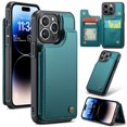 thumbnail image 1 of Fun-Casery for iPhone 12/12 Pro Case with Card Holder, RFID Blocking Wallet Case Durable PU Leather Kickstand Slim Heavy Duty Shockproof Protective Case for iPhone 12/12 Pro,Blue, 1 of 9