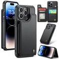 thumbnail image 1 of Fun-Casery for iPhone 12/12 Pro Case with Card Holder, RFID Blocking Wallet Case Durable PU Leather Kickstand Slim Heavy Duty Shockproof Protective Case for iPhone 12/12 Pro,Black, 1 of 9