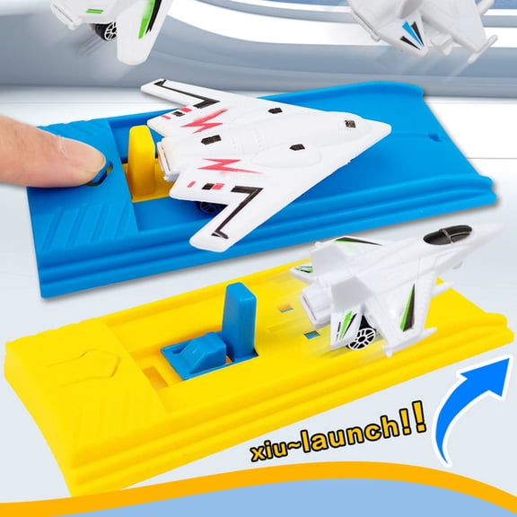 Fun Catapult Airplane Toy, Launcher Glider Plane with Track, Outdoor Flying Toy for Kids, Aircraft Shape Random, Throwing Glider for Party Favors