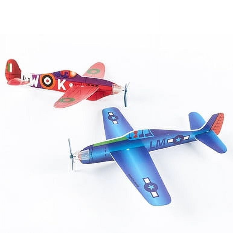 Fun Central 12 Pack Glider Plane Toys in Bulk for Kids Assorted