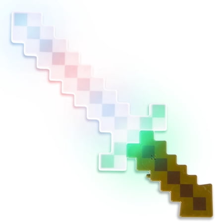 Fun Central 18" Purple LED Pixel Sword – Flashing Lights, Retro Toy for Cosplay & Parties