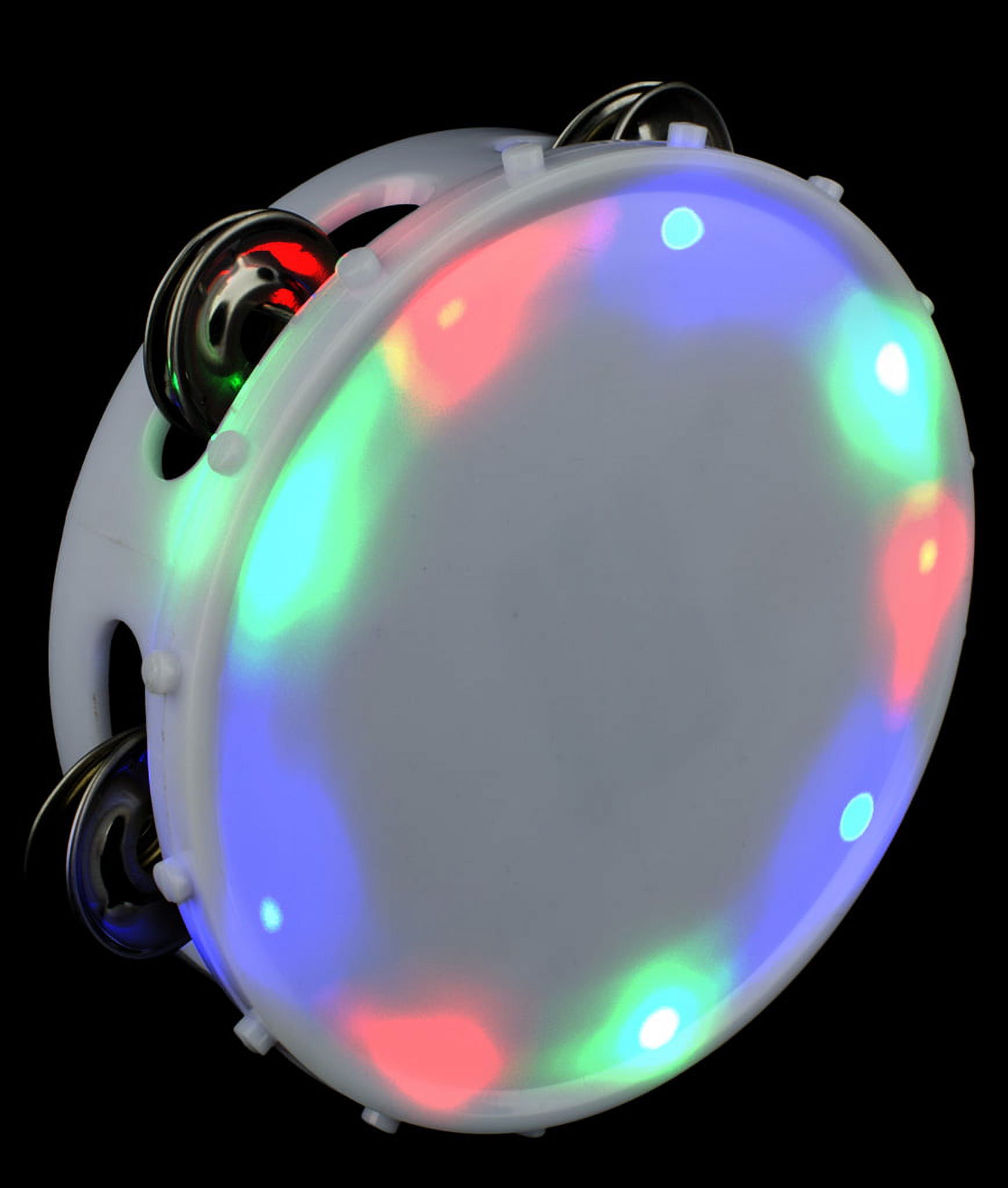 Fun Central AI337 LED Light Up Round Tambourine, Tambourine for Kids
