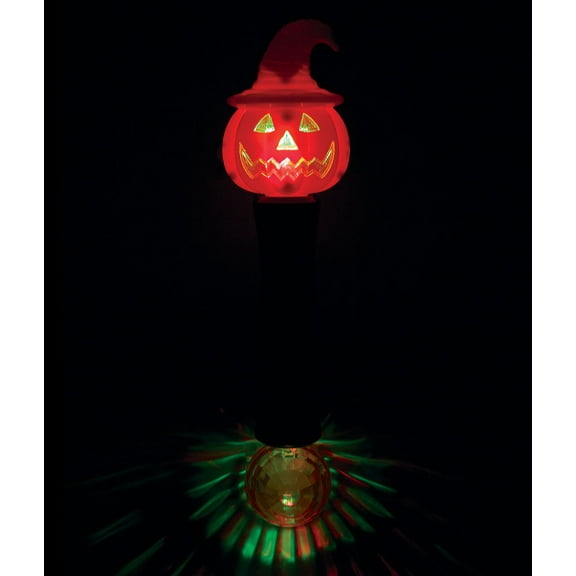 Fun Central (AU045) 1 pc LED Witchy Pumpkin Wand, Glowing Witch Wand, Light Up Wand, Glow Stick Wand