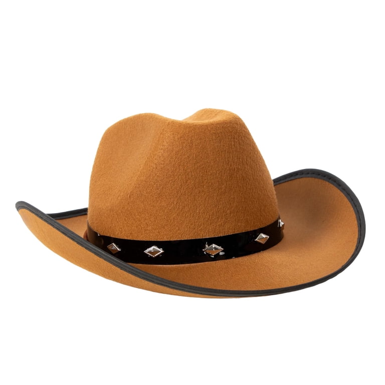 Fun Central Classic Brown Felt Cowboy Hat – Stylish Studded  display picture 1