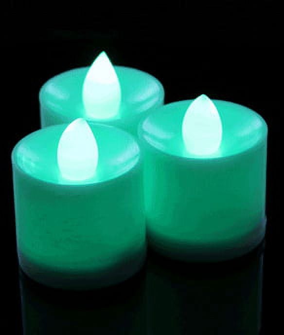 Fun Central (I526) 4 pcs Green LED Tea Light Candles, LED Light Up