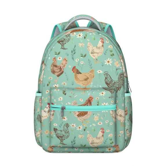 Fun Chicken Design Backpack - Waterproof School Bag for Teens & College, Spacious Laptop Backpack for Work & Travel