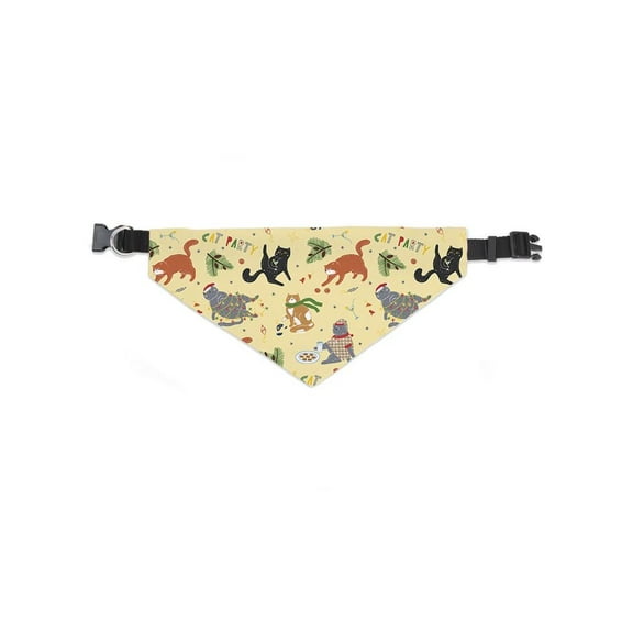 Fun Christmas Cat Party Pattern Bandana -Image by Shutterstock, x-Large