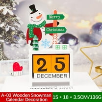 Fun Christmas Ornaments,Christmas Advent Number Countdown Calendar,Wooden Square Number Tabletop Calendar Decoration,Snowman Home Office Decoration Calendar, Rotatable Square Countdown Calendar