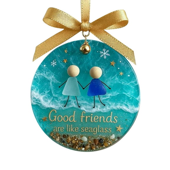 Fun Christmas Ornaments,Christmas Ornaments 2025,Birthday Gifts For Women Friendship Sea Glass Decor Friends Tree Ornaments Friendship Gifts for Women,Best Friend,Female Coworkers