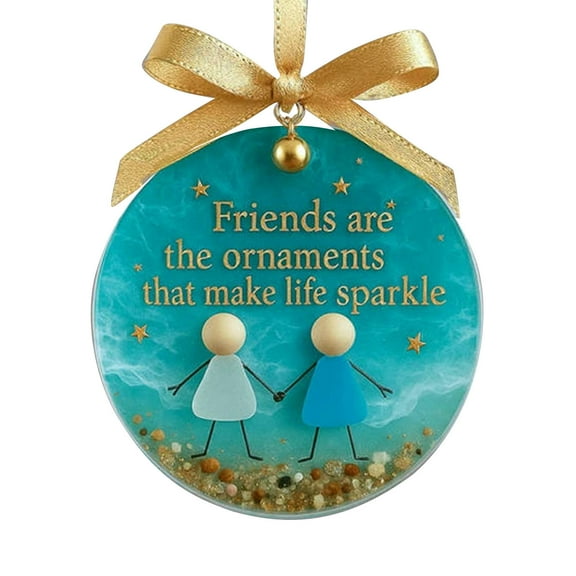 Fun Christmas Ornaments,Christmas Ornaments 2025,Birthday Gifts For Women Friendship Sea Glass Decor Friends Tree Ornaments Friendship Gifts for Women,Best Friend,Female Coworkers