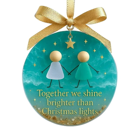 Fun Christmas Ornaments,Christmas Ornaments 2025,Birthday Gifts For Women Friendship Sea Glass Decor Friends Tree Ornaments Friendship Gifts for Women,Best Friend,Female Coworkers