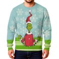 thumbnail image 1 of Fun Christmas Shirts for Men Mens Christmas Sweater Light Blue M, 1 of 4
