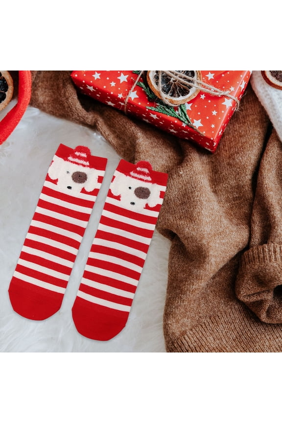 Fun Christmas Socks with Holiday Designs for Men Women, Warm Crew Socks Mid Calf Novelty, Festive Gift Idea for Stocking Stuffers Xmas Parties and Casual Wear