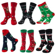 TENYSAF Fun Christmas Socks for Men - Funny Xmas Gifts for Men and Women Novelty Cozy Unisex Crew Cotton Sock Set
