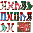 thumbnail image 1 of Fun Christmas Socks for Men - Funny Xmas Gifts for Men and Women Novelty Cozy Unisex Crew Cotton Sock Set, 1 of 10