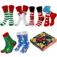 thumbnail image 1 of Fun Christmas Socks for Women - Funny Xmas Gifts for Female Novelty Cozy Crew Cotton Sock Set, 1 of 7
