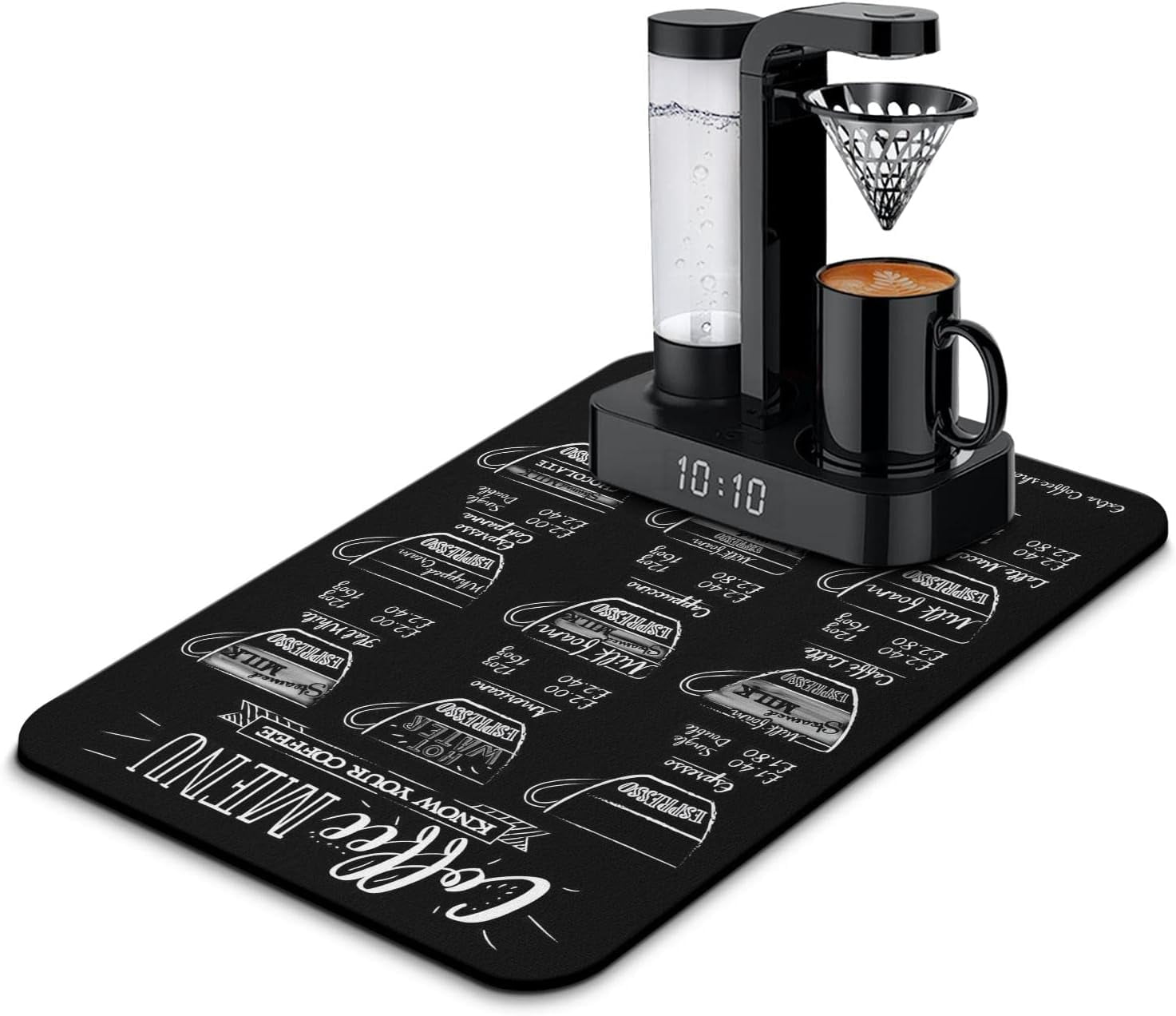 Fun Coffee Mat 23inx15in,Coffee Bar Mat for Countertops,Absorbent Hide Stain Anti-Slip Coffee Bar Accessories Fit Under Coffee Machine Mat,dish Drying Mats for Kitchen