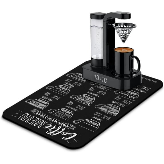 Fun Coffee Mat 23inx15in,Coffee Bar Mat for Countertops,Absorbent Hide Stain Anti-Slip Coffee Bar Accessories Fit Under Coffee Machine Mat,dish Drying Mats for Kitchen