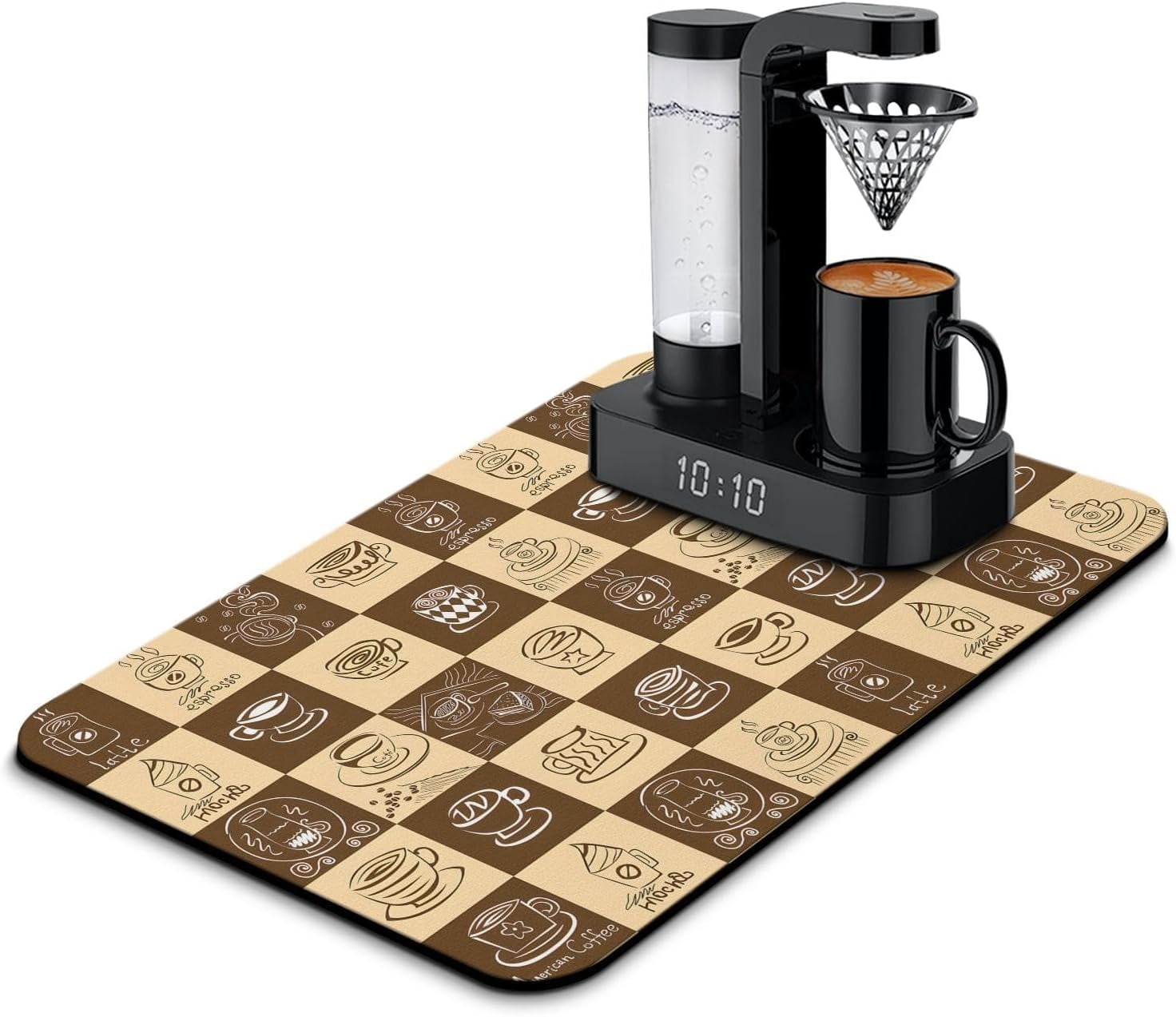 Fun Coffee Mat 23inx15in,Coffee Bar Mat for Countertops,Absorbent Hide ...