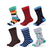 Fun Colorful Dress Socks 6 Pack Color Fun Collection Size 10-13