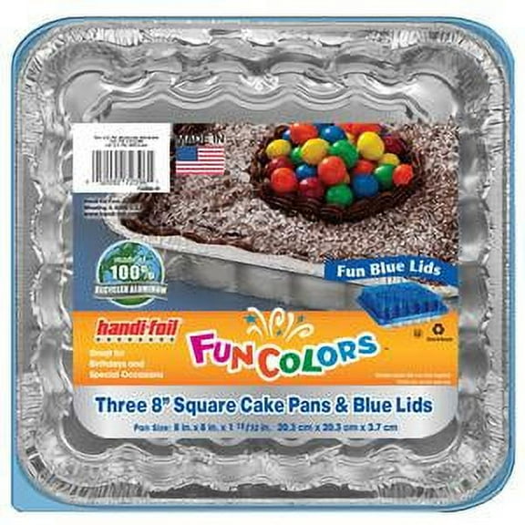 Fun Colors Square Cake Pans With Blue Lids