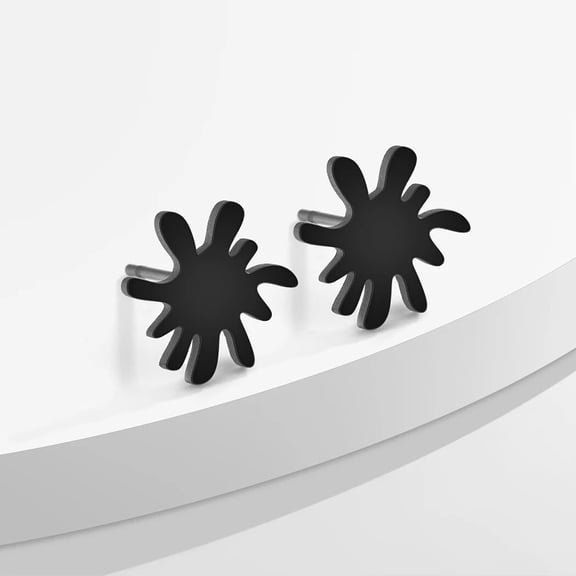 Fun Copper Splash Studs Handmade Water Droplet Earrings Molten Metal Studs Drop Splash Post Earrings Quirky Studs