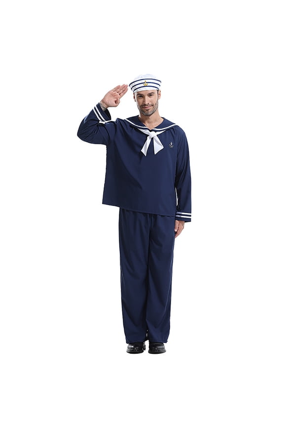 Fun Plus Size Blue Sailor Uniform Set Outfit, 2XL