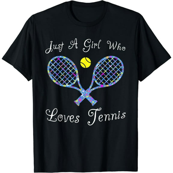 Fun Cute Just a Girl Who Loves Tennis Player T-Shirt