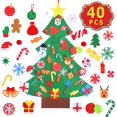 thumbnail image 1 of Fun DIY Felt Christmas Tree Set with 41PCS Ornaments Home Decorations Wall Hanging Children's Felt Craft Kits for Kids Christmas New Year Party Favors (Christmas Tree), 1 of 7