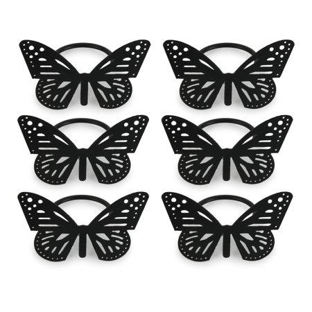 Fun Decorative Party Napkin Rings, 1.5" Diameter (inside), Butterfly, 6 Piece