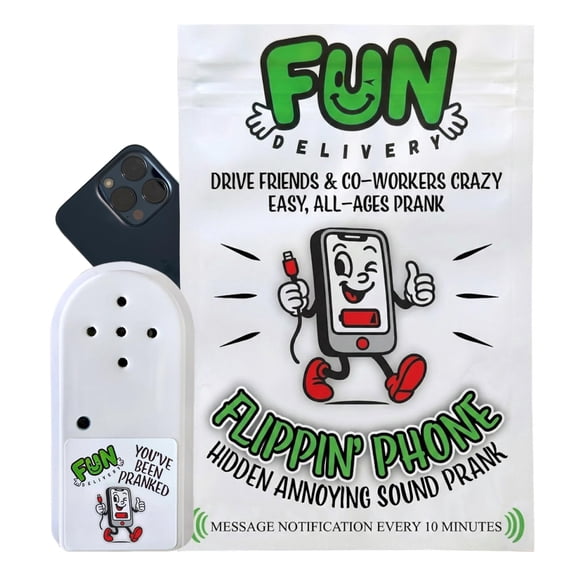 Fun Delivery Flippin Phone Hidden Noise Maker Prank Realistic, Timed and Hard-to-Find Ringing Phone Prank Sound Device Original Gag Gift and Harmless Office Pranks for Coworkers, Family, Friends