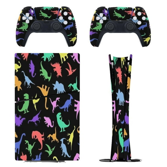 Fun Dinosaur Pattern PS5/PS5 Pro/PS5 Slim Digital Disc Skin Sticker For Console And Controller Skins