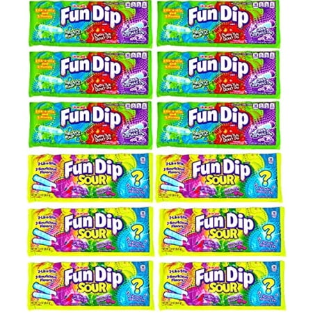 Fun Dip Candy Bulk Variety Pack 1.4 Ounce - Sour And Classic Fun Dip Candy (Pack Of 12)
