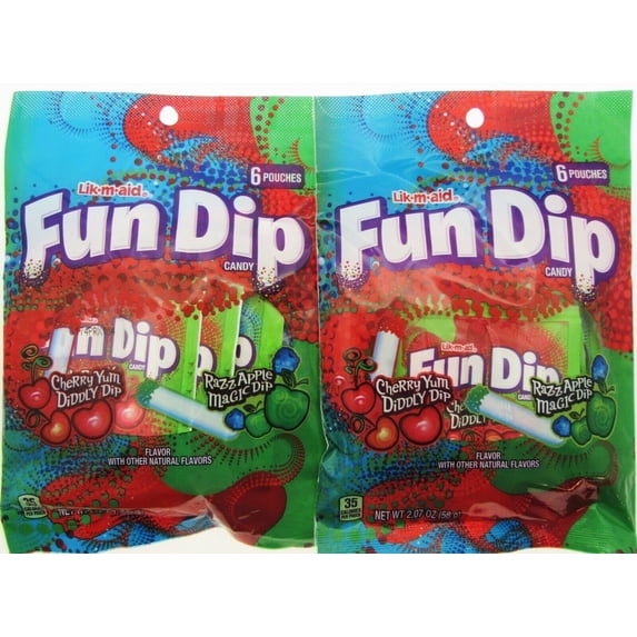 Fun Dip Cherry Yum Diddly Dip 6 Pouches of Candy