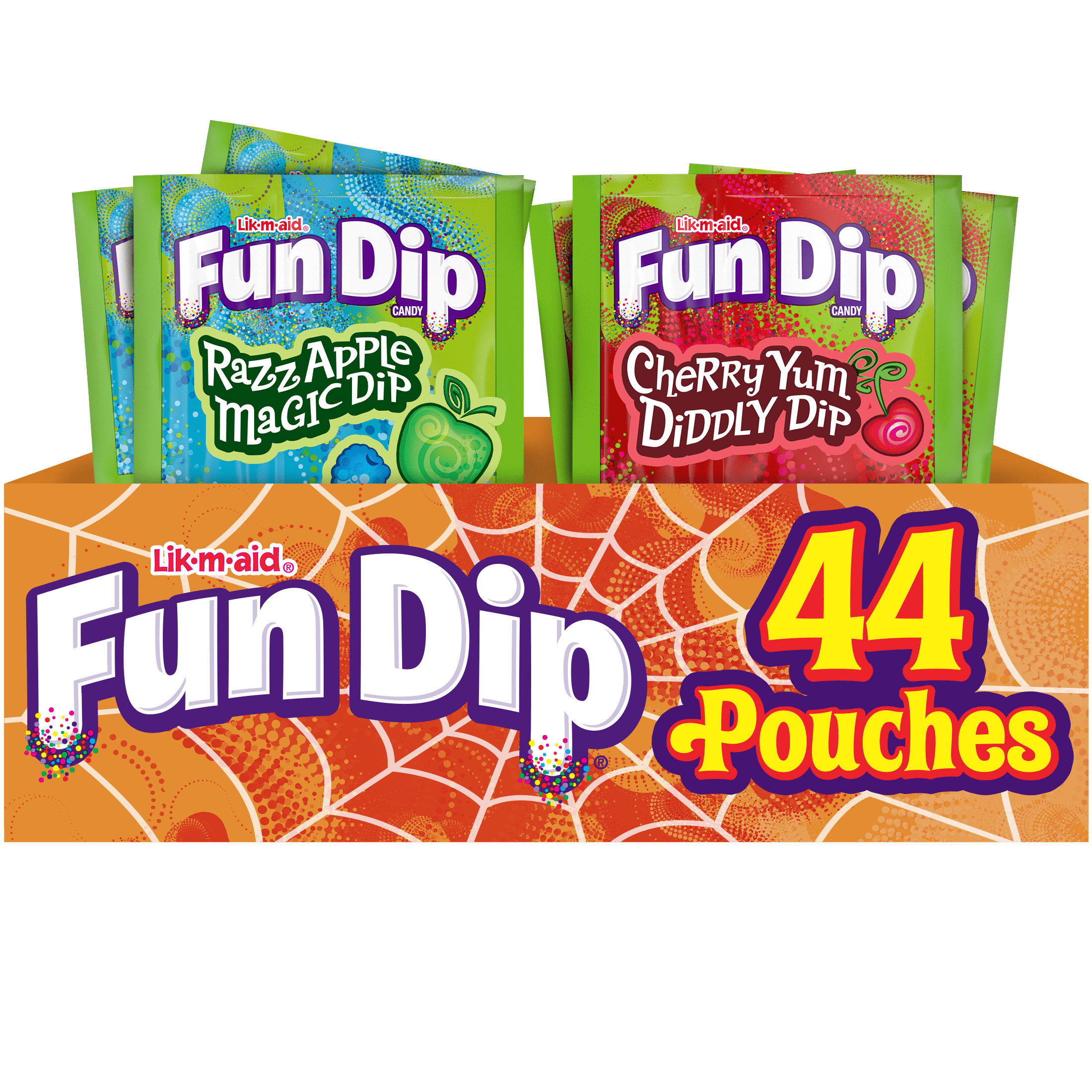 Fun Dip Halloween Razz Apple Magic Dip & Cherry Yum Diddly Dip Candy Pouches, 44 Count Box