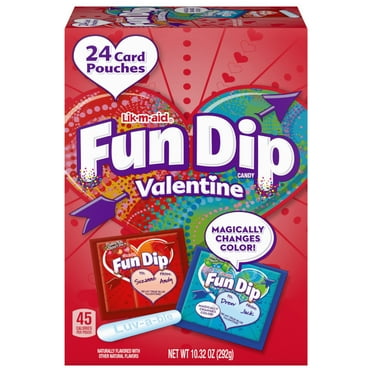 Fun Dip Valentine's Friendship Exchange, 10.32 Ounce Box, 24 Pouches in Box