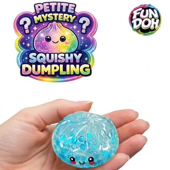Fun Doh Petite Mystery Dumpling Squishy Toy Cute 2.5in Sensory Stress Relief Fidget, Assorted Styles