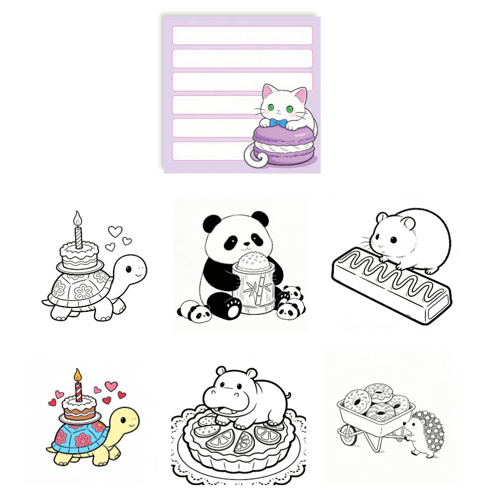 Two Side Sticky Notes Fun Double-Sided Sticky Notes - 100 Pcs, Original 100 Unique Coloring ...