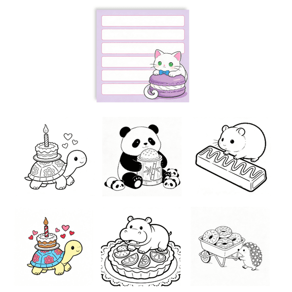 Fun Double-Sided Sticky Notes - 100 Pcs, Original 100 Unique Coloring & Message Patterns