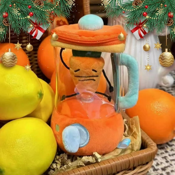 Fun Drawstring Rotating Plush Toy, Juice Blender Plush Toy, 6 Inches Carrot Blender Plush, Pull String Wind-up Carrot Juicer Plush Toy,Soft Interactive Stuffed Plush for Boys Girls