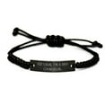 thumbnail image 1 of Fun Drug Counselor Gifts, Keep Calm, I'm a Drug Counselor, Drug Counselor Black Rope Bracelet from Team Leader, 1 of 1