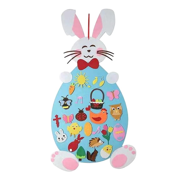 Fun Easter Felt Craft Ornaments with Hanging Craft Kits for Kids Easter Birthday Party Favor - pink