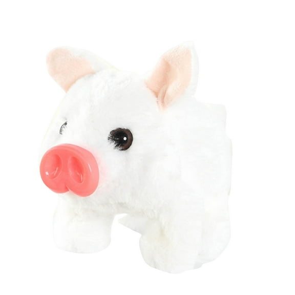 Fun Electronic Pet Piglet Toy: Walks Wags Tail Wiggles Nose and Makes Oink Sounds Soft Plush Pig for Home Decor & Casual Play Sessions