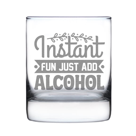 Fun Engraved 10oz Rocks Glass for Instant Fun, Hand Etched Alcohol Gift, Unique Whiskey Parties, Perfect Drink Lovers
