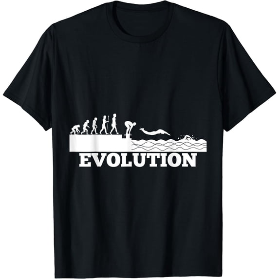 Fun Evolution Swimming Pool Swim Sport Lover Gift T-Shirt Black Large
