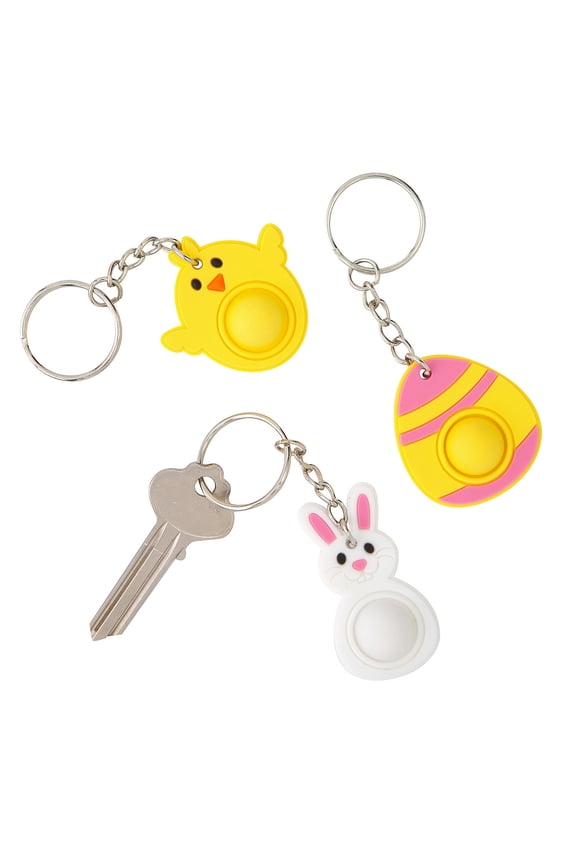 1 1/2" - 1 3/4" Bulk 48 Pieces Mini Easter Lotsa Pops Pop Fidget Toy Keychains