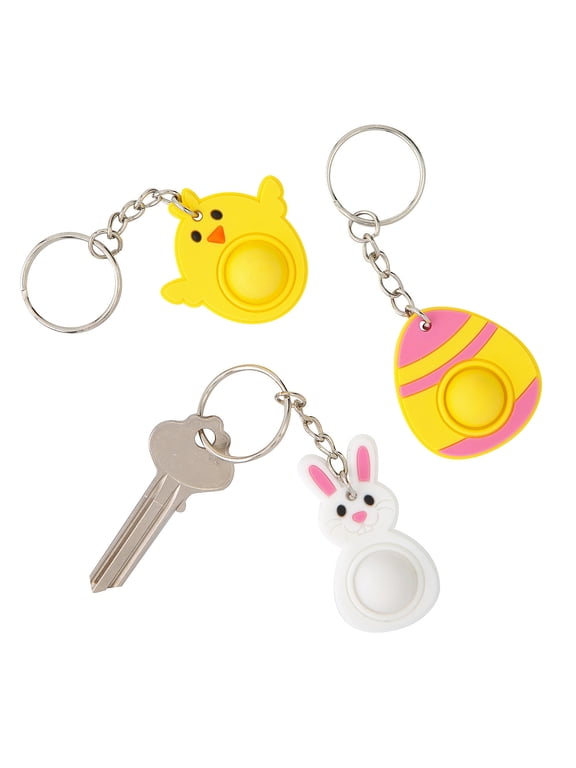 1 1/2" - 1 3/4" Bulk 48 Pieces Mini Easter Lotsa Pops Pop Fidget Toy Keychains