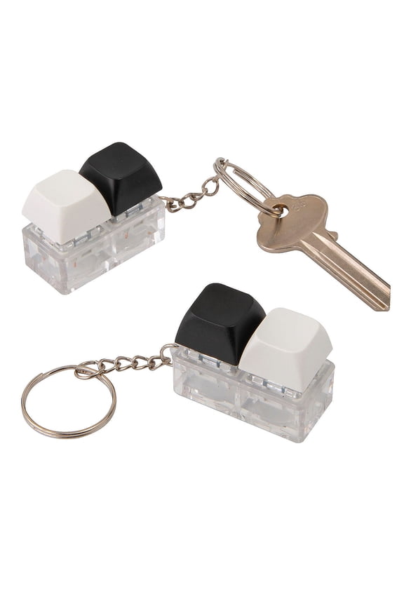 1 1/2" Keyboard Key Click Button Fidget Toy Keychains - 12 Pieces